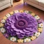 Thảm trải sàn hoa mẫu đơn ITRUMPET, 40x40cm / 60x60cm / 100x100cm Thảm hoa chống trượt, Thảm trải sàn phòng tắm mềm mại thấm hút bền bỉ cho phòng khách Bàn trà đầu giường