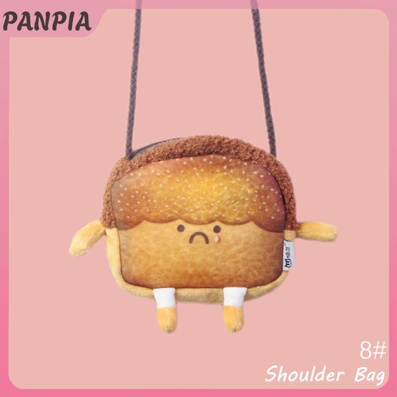 PANPIA-Dễ Thương Hoạt Hình Bánh Mì Nướng Sang Trọng Túi Đeo Vai Bé Gái Ví Đựng Thẻ Nữ Thường Ngày Hoạt Hình Dễ Thương Túi Xách Lưu Trữ Đeo Ngang Tote