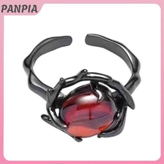 PANPIA-Đỏ Zircon Nhẫn Đậm Y2K Nhẫn Retro Thống Trị Châu Âu Và Mỹ Xuyên Biên Giới Cặp Đôi Nhẫn Quà Tặng