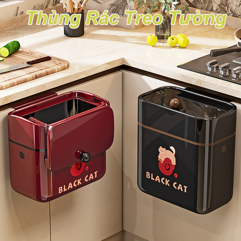 Thùng Rác Dán Tường Treo Tủ Bếp 9L, Thùng Rác Treo, Đường kính lớn, công suất lớn，Cả nhà bếp và phòng tắm đều phù hợp