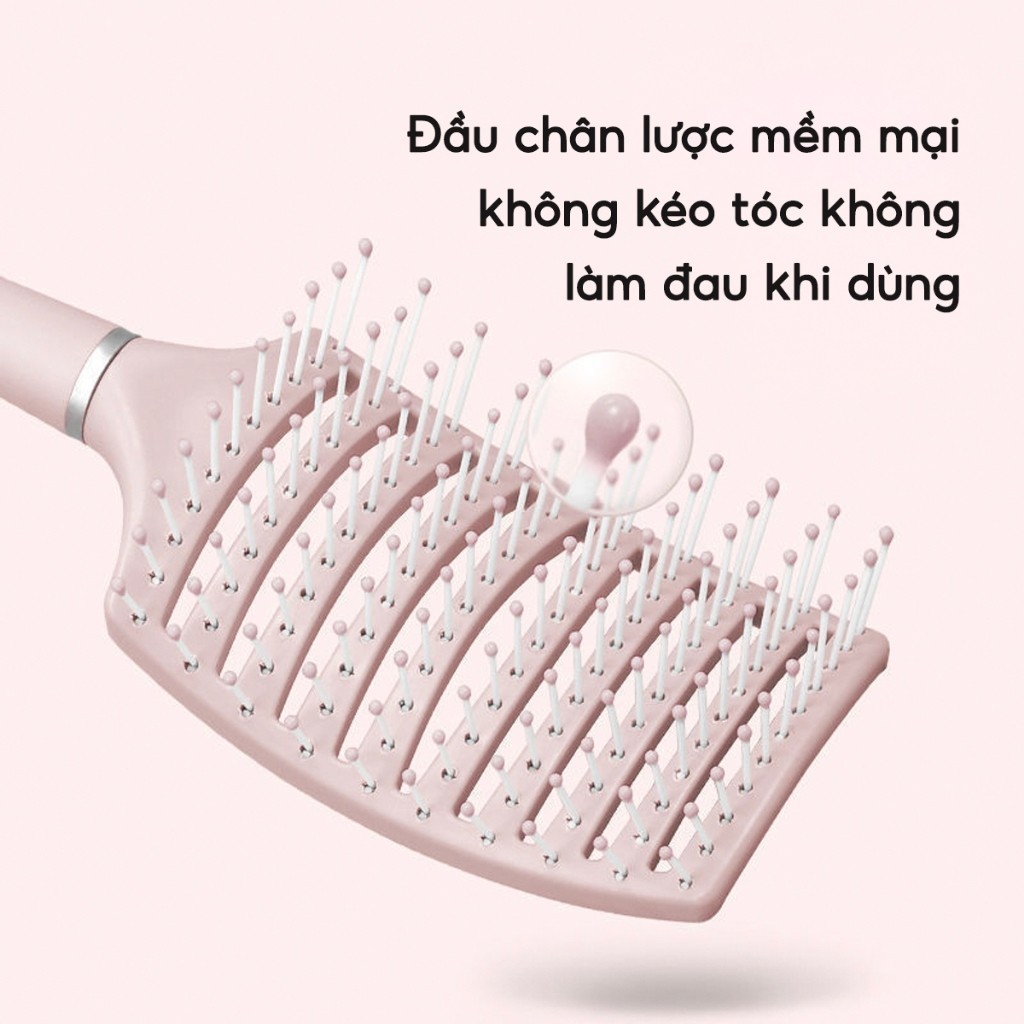 Lược Chải Tóc Đệm Khí Mát Xa Da Đầu Tạo Kiểu Tóc Xoăn Dài Đặc Biệt Cho Nữ Tiện Lợi Massage