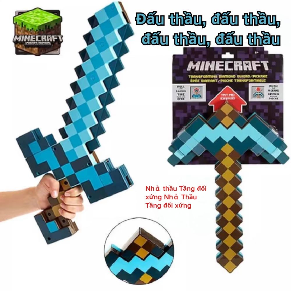 45cm Pixel World Toy Sword Weapon Eva Bọt Diamond Sword Axy Đồ chơi cho trẻ em Quà tặng