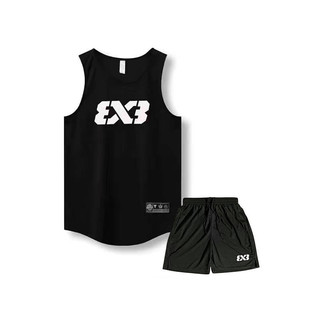 3x3 Basketball Vest Shorts 4 Pants American Sports Suit Summer Quick-Drying Breathable Vest below the Knee Tide Shorts 72QS