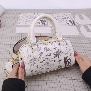 Diy DIY Graffiti Gối Túi Dệt Tay Túi Tự Làm Chất Liệu Túi Tự Chế Khâu Tay Pháp Di Động Đeo Vai Túi
