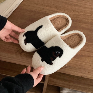 Xixitiao Cotton Dép Nam Nữ Sáng Tạo Mèo Dễ Thương Chó Con Hộ Gia Đình Ấm Áp Thường Ngày