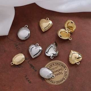 Mạ Đồng Thật Màu Vàng Bảo Quản Mini Pháp Khung Ảnh Mặt Dây Chuyền DIY Handmade Trang Sức Tay Vòng Cổ Mặt Dây Chuyền Bông Tai Phụ Kiện