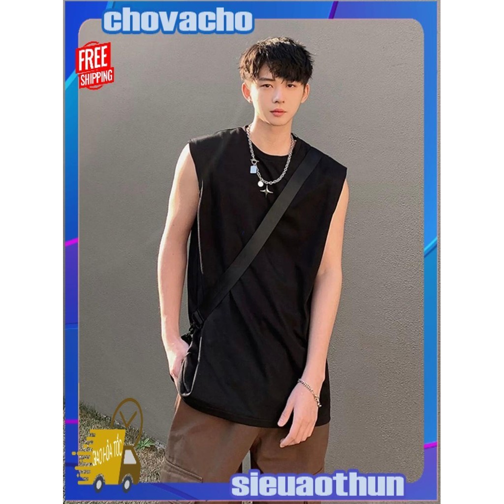 Áo thun Tanktop Cổ tròn Sticker LUCKYSTORE ICVCVNI Unisex