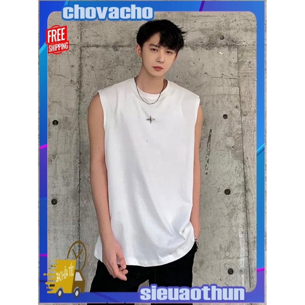 Áo thun Tanktop Cổ tròn Sticker LUCKYSTORE ICVCVNI Unisex