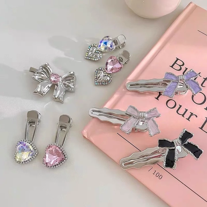 Kẹp tóc hàn quốc kẹp tóc cho bé kẹp tóc mái kẹp kẹp tóc cute kẹp mỏ vịt kẹp tóc Ngọt Ngào Mát ins Phong Cách Thoáng Mát Tóc Kim Loại Nơ Độc Đáo Thiết – 4