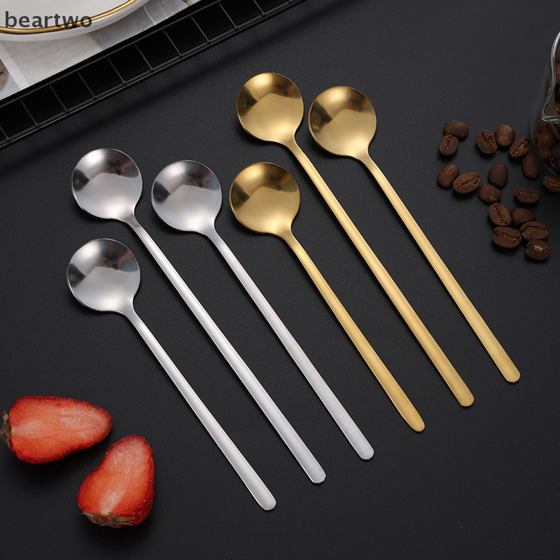 < Beartwo > 1 Chiếc Thìa Inox Lớn Tay Cầm Dài Thìa Nhà Bếp Dao Kéo Cơm Bánh Bao Cháo Muỗng Canh Nhà Hàng Bộ Đồ Ăn Đẹp