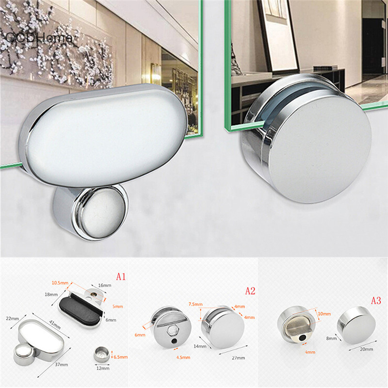 Gcdhome Phòng Tắm Gương Kính Phụ Kiện Cố Định Quảng Cáo Tấm Thủy Tinh Cố Định Kẹp Nóng