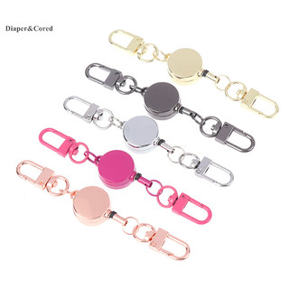 Diaper & CORED 21MM Kim loại chống trộm Dễ dàng kéo Dây có thể thu vào Móc khóa đàn hồi Móc khóa thể thao Vòng chìa khóa có thể thu vào YTH