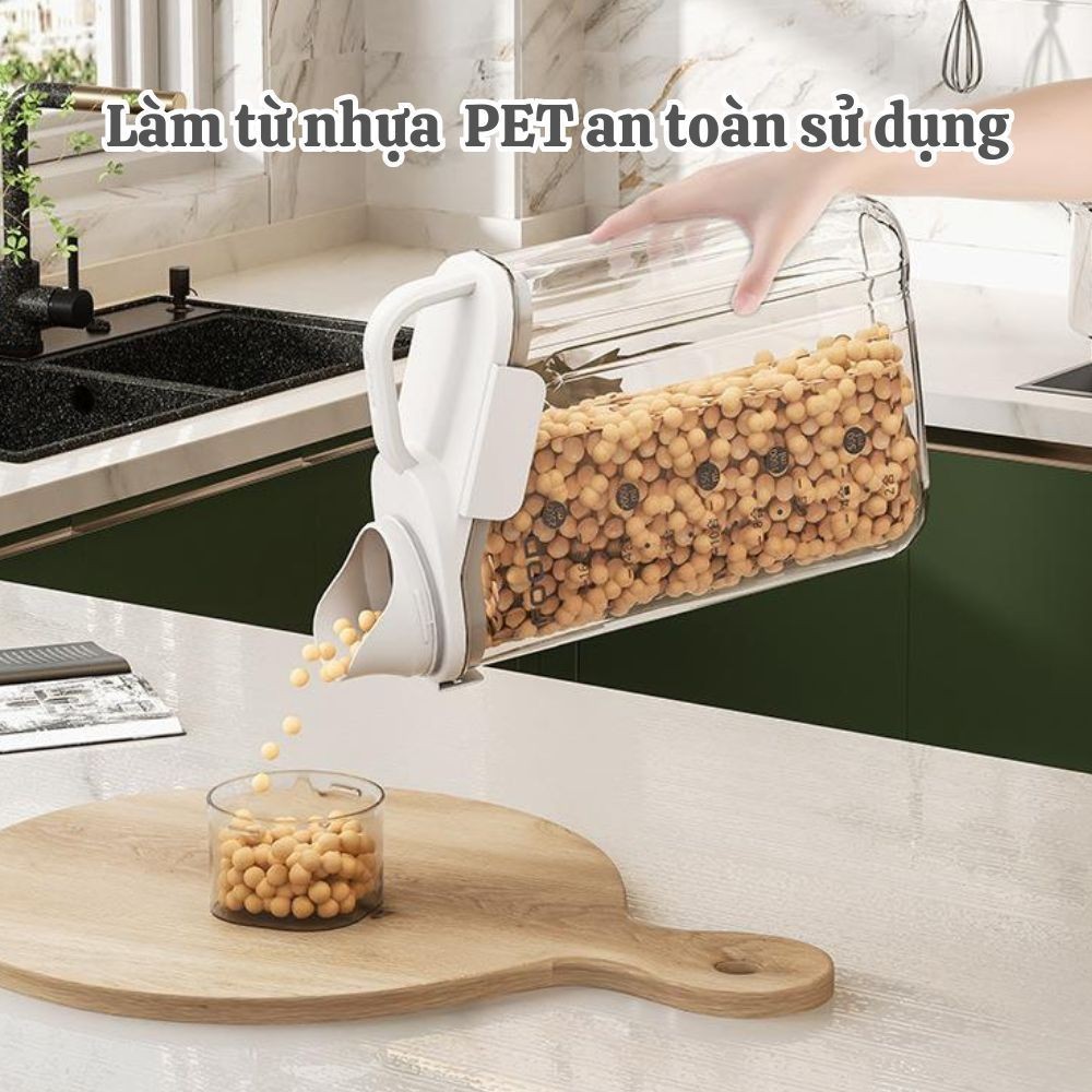 Hộp Đựng Bột Giặt, Đồ Khô Nắp Kín Chống Ẩm, Hộp Đựng Thức Ăn Cho Chó, Mèo Kèm Cốc Đong