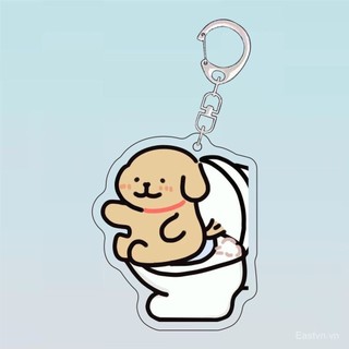 Maltese Little Chicken Lông chó con Sản phẩm mới Móc khóa Khuyến mãi Cặp đôi Bạn gái Acrylic Cặp sách Mặt Dây chuyền Trang trí Mặt Dây chuyền ND8I