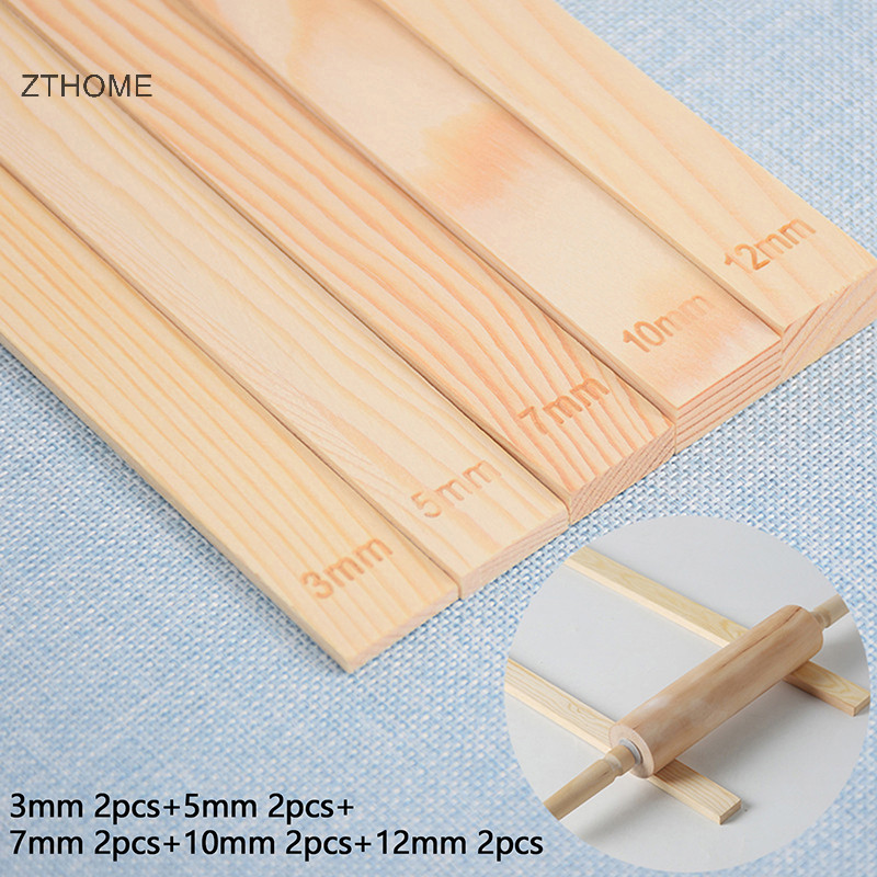 Zthome 10 Cái 3 / 5 / 7 / 10 / 12MM Gốm Đất Sét Ban Hướng Dẫn Thông Dải Gỗ Thước Dụng Cụ Gốm Đất Sét Cán Cắt Gỗ Hướng Dẫn Đường Sắt HOT