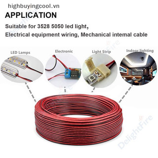 Cáp LED HCV 10m Cáp 2 Pin Dải LED 22AWG 2 Lõi Đỏ Đen Dây Điện HOT