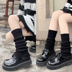 Luimo Lolita Chân Ấm Nữ Tất Dài Len Dệt Kim Chân Bao Tay Ấm Hơn Thu Đông Móc Heap Tất Boot còng Vớ SBS