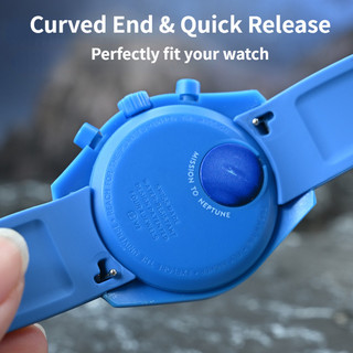 Dây đeo đồng hồ silicon chống thấm nước cho Omega cho Swatch Moonswatch Đậu phộng Mới Trăng tròn Trái đất Lava Siêu xanh Moonphase Sao Thổ Thủy ngân Nam Nữ Dây đeo đồng hồ Vòng tay 20mm