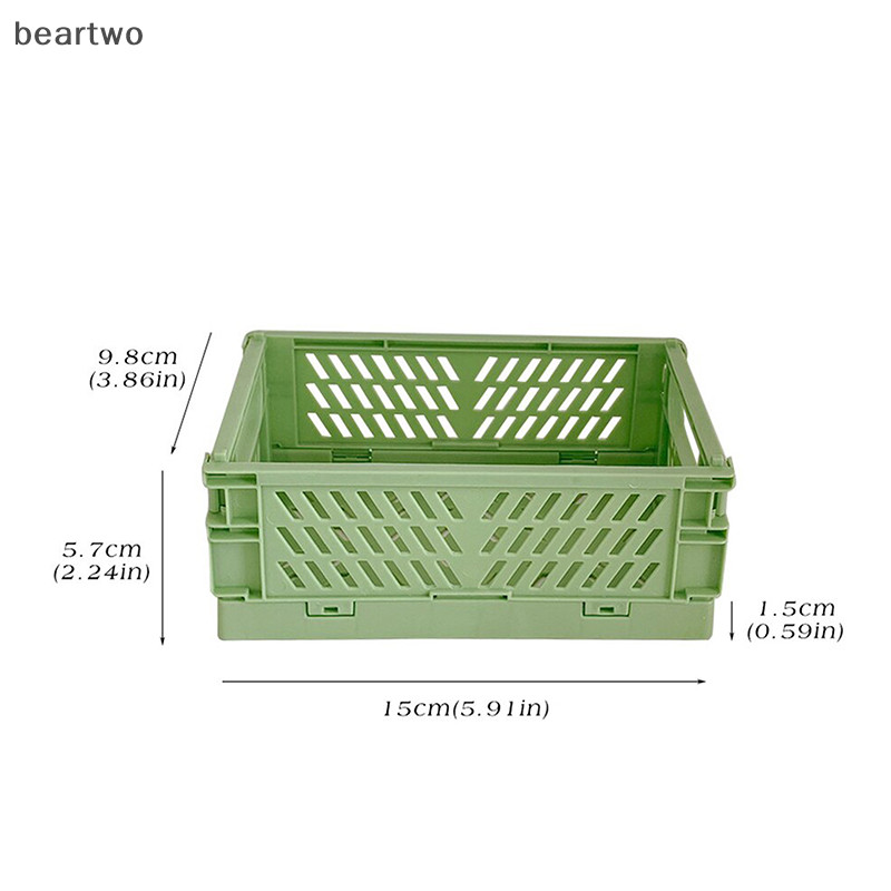 < Beartwo > Giá đỡ văn phòng phẩm có thể gập lại bằng nhựa Hoàn thiện văn phòng sinh viên dễ thương Lưu trữ máy tính để bàn Văn phòng phẩm Giỏ lưu trữ Đẹp