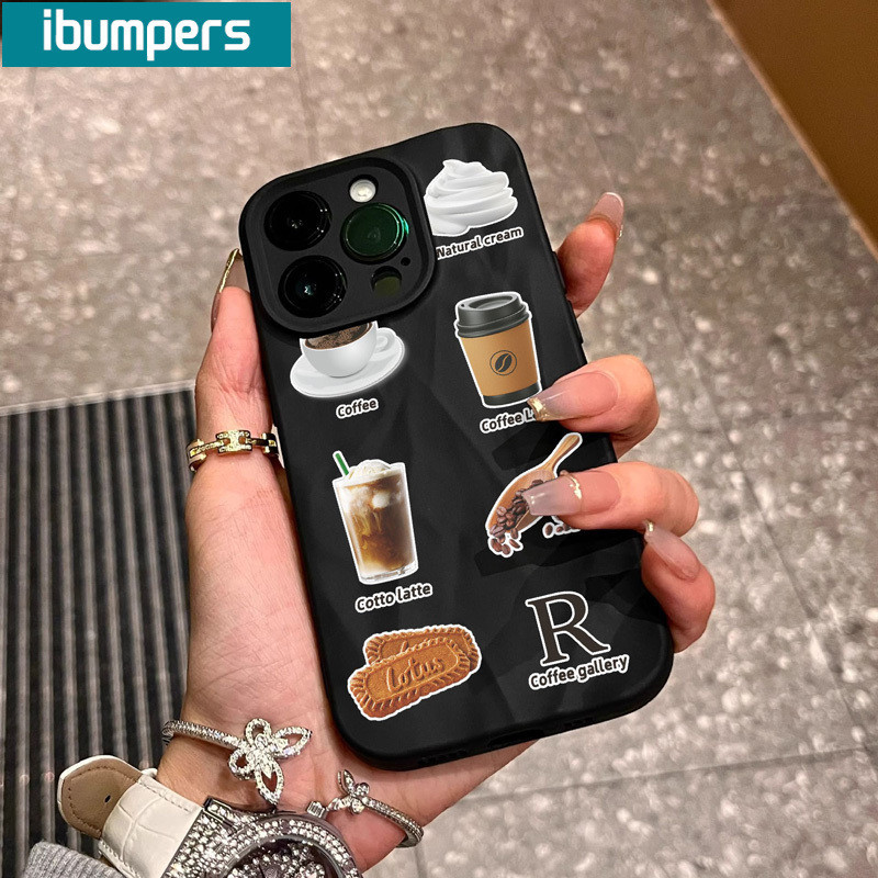 ibumpers Ốp lưng iphone đẹp cute cà phê in hình nhám Ốp điện thoại mỏng silicone mềm chống bẩn chống sốc cho Iphone 15 14 12 13 11 pro max IP 7 8 plus Iphon x xr xs max