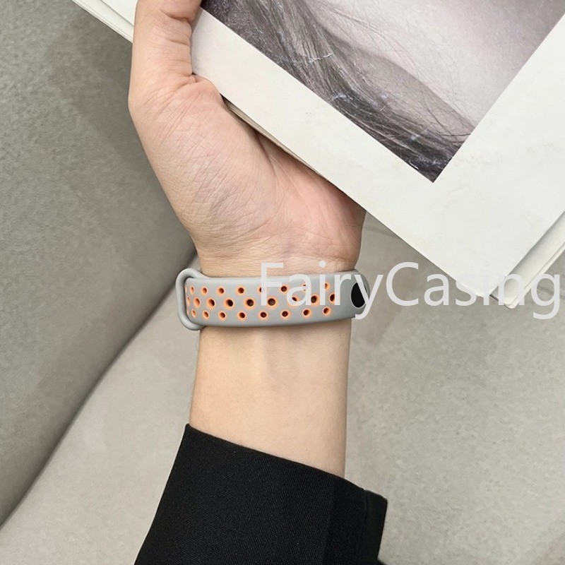 Dây đeo thay thế TPU silicone thoáng khí cho Xiaomi Mi Band 9/8/7/6/5/4/3 NFC