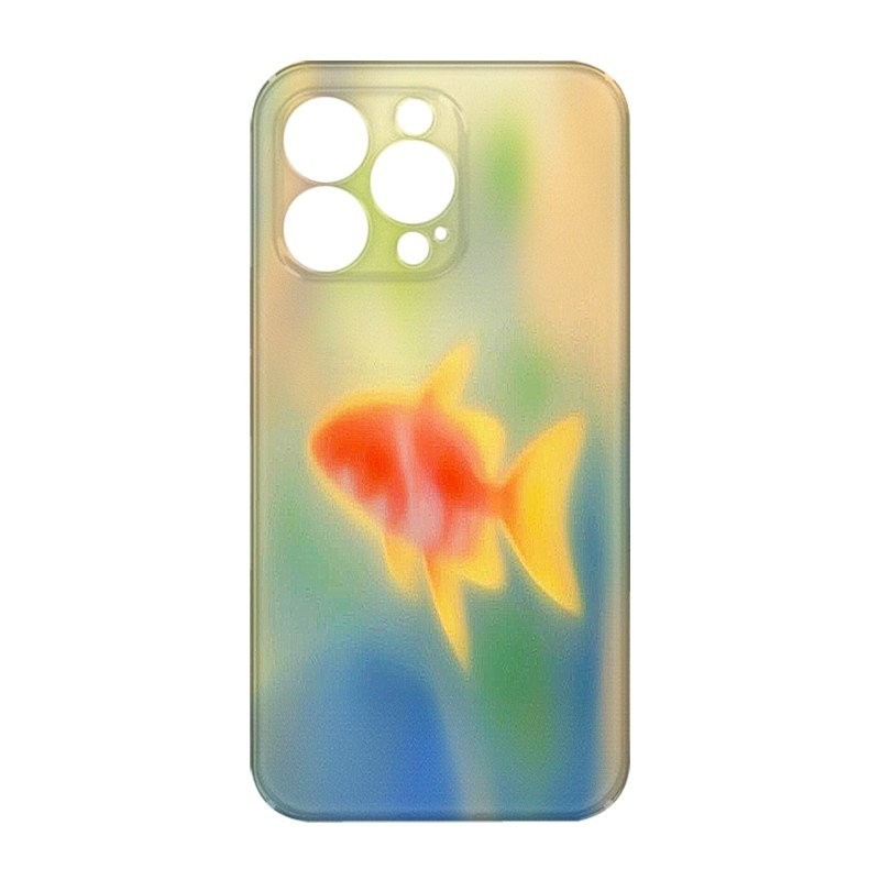 Cá vàng đỏ mờ dùng cho IPhone 11 14 15 PLUS 12 PRO X XR XSMAX SE 7 8 plus 13 14 15 vỏ cứng đơn giản mẫu sành điệu ProMax Vỏ bảo vệ chống rơi BAB5