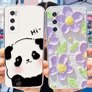 Vivo V20 SE V2022 V2023 Vỏ sơn hoa gấu trúc dễ thương Vivo V20SE V 20SE Vỏ điện thoại TPU silicon mềm