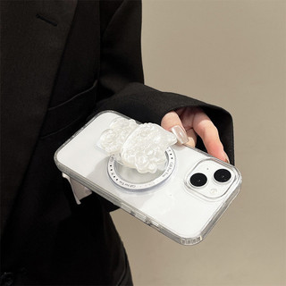 Màu Sắc Trong Suốt Mèo Kitty Từ Tính Giá Đỡ Điện Thoại Cho IPhone 16 15 14 13 12 Pro Max 14 Plus Có Thể Gập Lại Pop Ring Grip Co Giãn Để Bàn Chân Đế p5