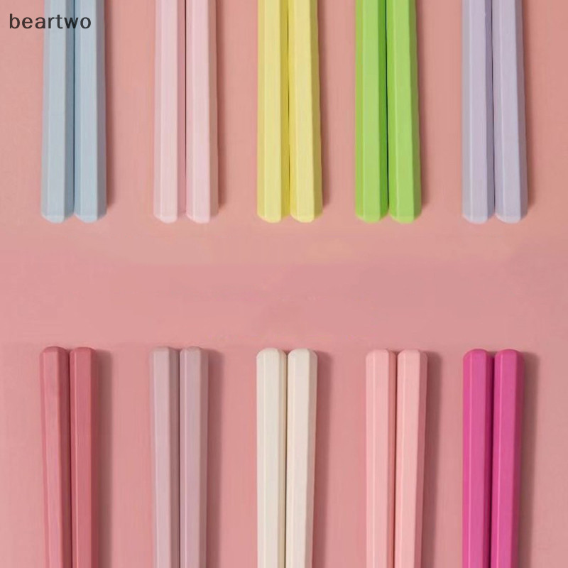 < Beartwo > Đũa hợp kim lục giác, Đũa chống trượt, Đũa màu hỗn hợp tối giản cho bàn ăn tối, Tiện ích nhà bếp đẹp