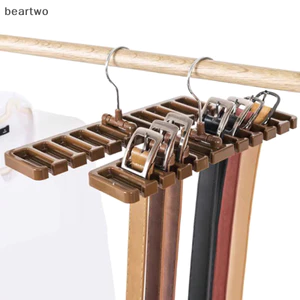 < Beartwo > Móc treo dây buộc Tủ quần áo Thắt lưng Khăn treo tổ chức Xoay 10 khe cắm thẻ Giá đỡ móc phòng ngủ Vật dụng nhà đẹp
