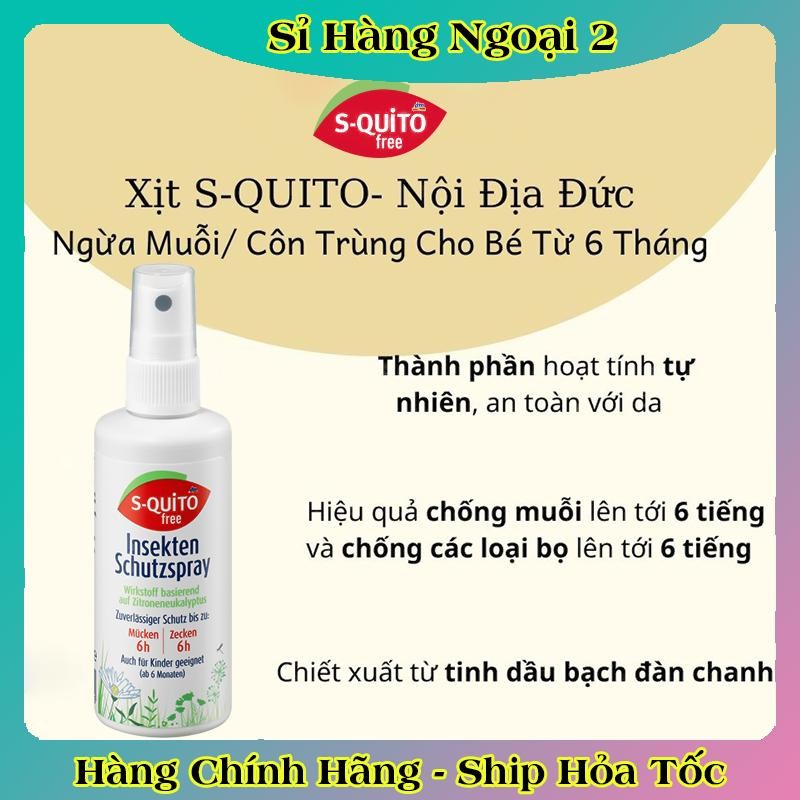 Xịt chống muỗi, kem bôi côn trùng đốt, thanh lăn và gel bôi muỗi đốt Squito Free cho bé từ sơ sinh của Đức- Date mới