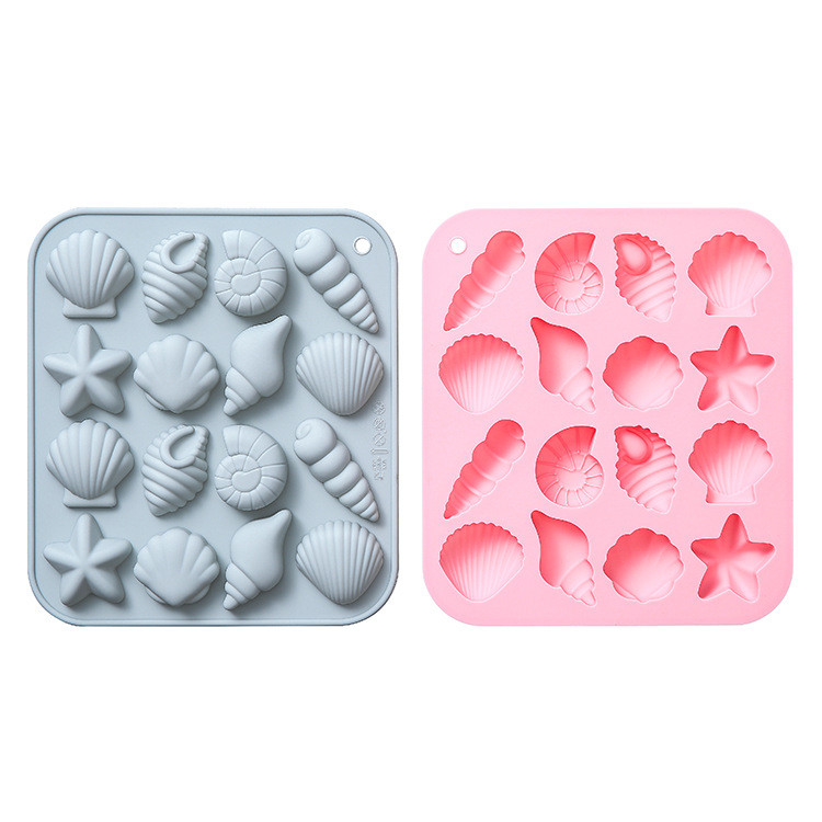 16 Khoang Vỏ Conch Sao Biển Khuôn Silicon Series Marine Life Khuôn Epoxy/Socola/Đá/Trang Trí/Nướng Bánh DIY