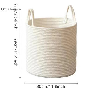 Gcdhome Nhà Tổ Chức Và Bảo Quản Trẻ Em Giỏ Chứa Đồ Cotton Dây Dệt Giỏ Giặt Đồ Lặt Lặt Lặt Sắp Xếp HOT