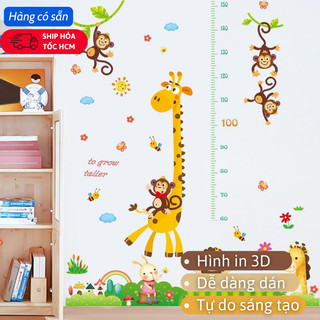 Sticker Dán Tường Bunnies House – Hình Hươu Cao Cổ Đáng Yêu, Trang Trí Phòng Bé, Màu Sắc Sinh Động