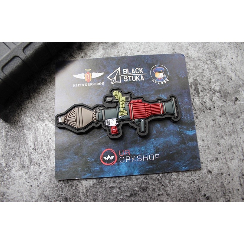 Patch_ miếng dán velcro PVC súng_tên lửa vác vai_retro
