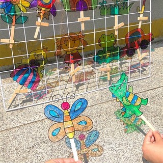 Trò Chơi Bóng Ánh Sáng Phim Mờ Mẫu Giáo Nhỏ Vừa Lớn Lớp Nghệ Thuật Khu Vực Handmade Tự Làm Ánh Sáng Bóng Màu Khu Vực Vật Liệu