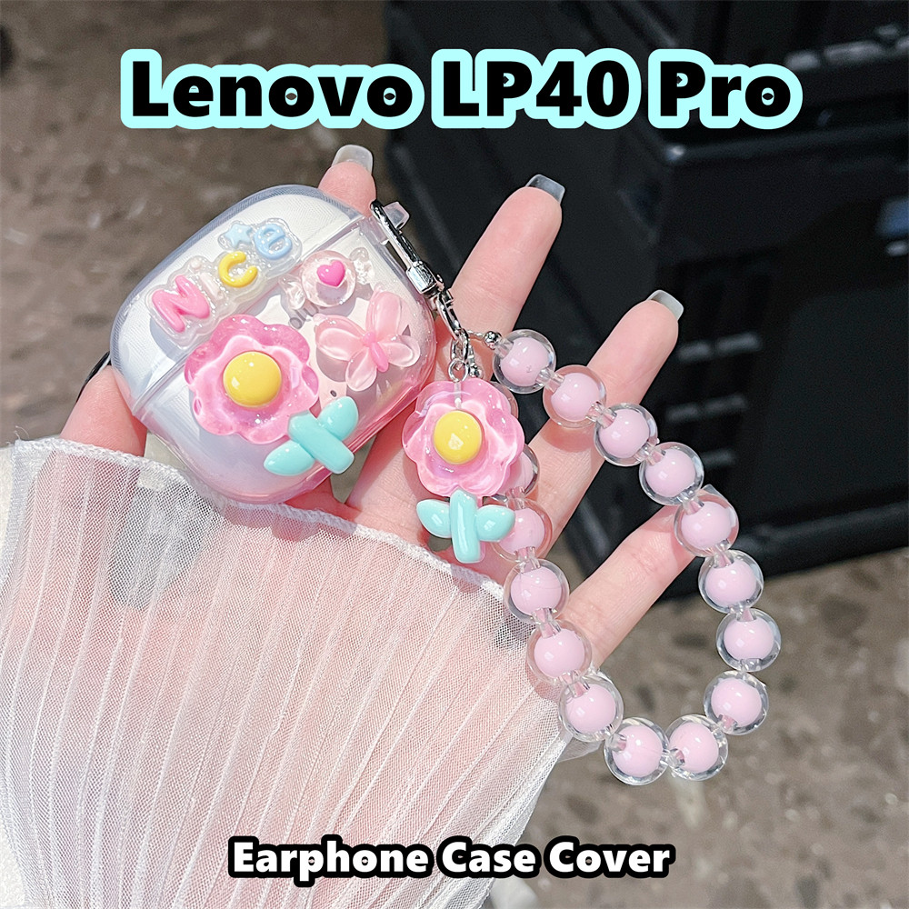 [Ngôi sao tương lai] Dành cho Ốp lưng Lenovo LP40 Pro Vỏ tai nghe silicon mềm Họa tiết hoa DIY