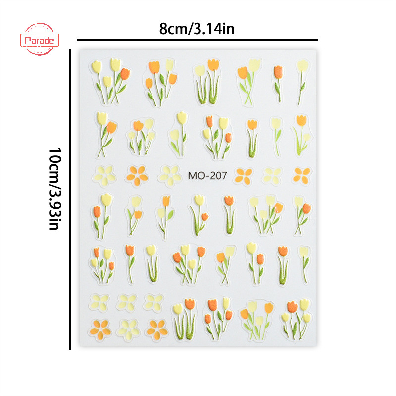 Diễu Hành 5D Hoa Dán Móng Tay Thiết Kế Mùa Xuân Lá Hoa Tự Dính Đề Can Móng Tay Nhỏ Tươi Hoa Thanh Trượt Làm Móng Tay Trang Trí VN