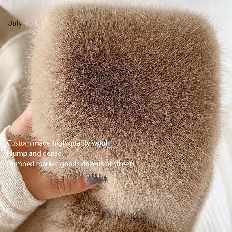 Julyhot Lông Tơ Khăn Cổ Nữ Giữ Ấm Dày Sjaal Nhiều Màu Sắc Chữ Thập Mùa Đông Khăn Thu Đông Sang Trọng Giả Elega Massivedeals