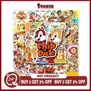 Bộ 50 Disney Hoạt Hình Chip 'n' Dale Miếng Dán Laptop Hành Lý Chai Nước Trang Trí Hoạt Hình Miếng Dán
