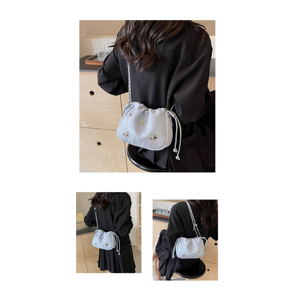 Tiên tiến cảm giác thích hợp kim loại bướm bucket bag
