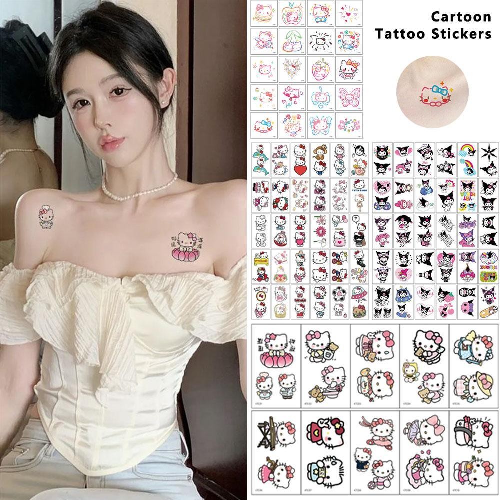 Hình Xăm Hoạt Hình Dán Kawaii Sanrio Hello Kitty Hình Xăm Chống Thấm Nước L6z7