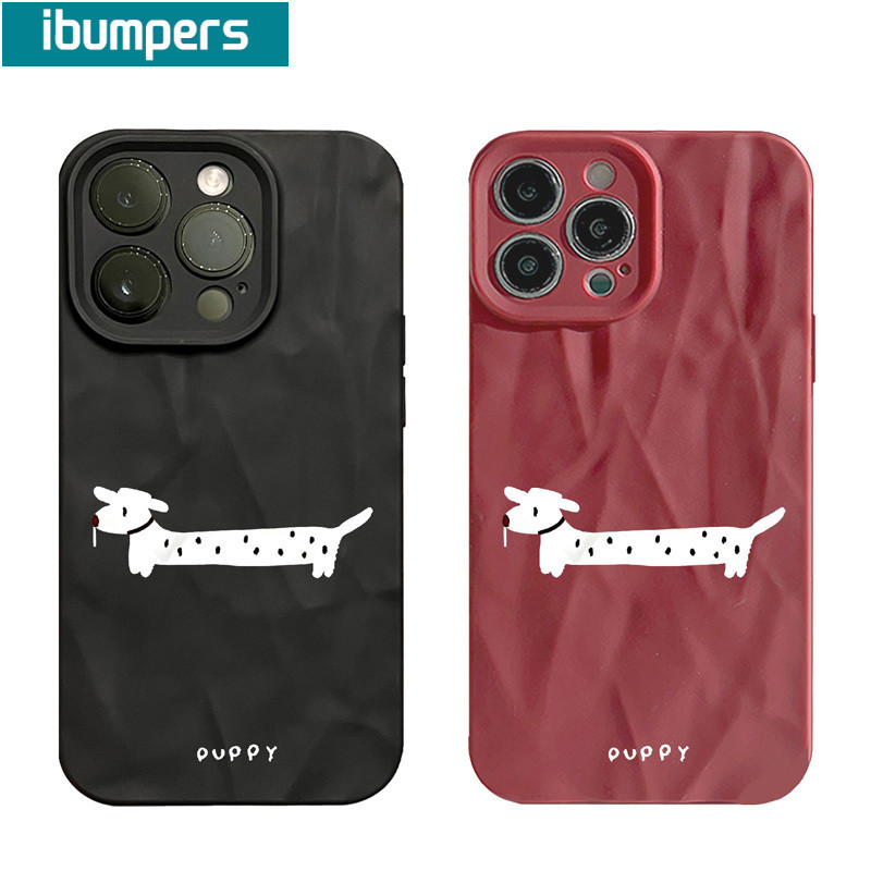 ibumpers Ốp Lưng iPhone Xinh Đơn Giản Chó Hàn Quốc Ốp Điện Thoại nhám Silicon Mềm Chống Sốc Chống Bẩn Cho Iphone 15 14 12 13 11 Pro Max IP 7 8 Plus Iphon X XS XR