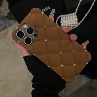 Ốp điện thoại kiểm tra kim cương giả sang trọng bằng kim cương giả cho iPhone15 14 13 12 11 Pro Max bảo vệ camera chống sốc Ốp lưng silicon mềm chống rơi