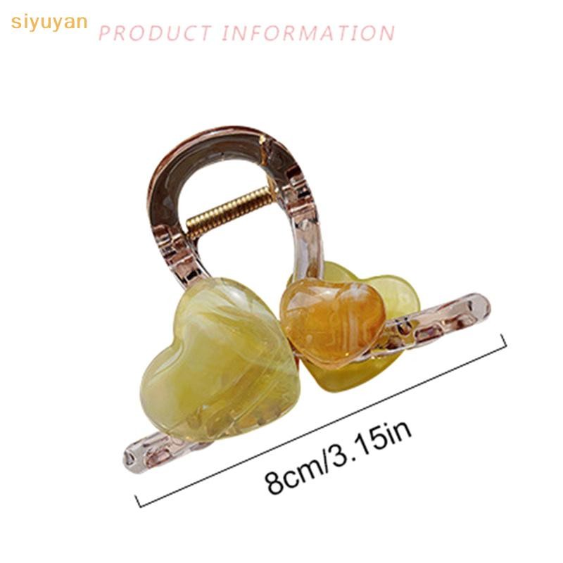Siyuyan Thanh Lịch Thạch Màu Trái Tim Kẹp Tóc Cho Nữ Cô Gái Ngọt Acrylic Phụ Kiện Tóc Tinh Tế Trang Sức Kẹp Tóc VN
