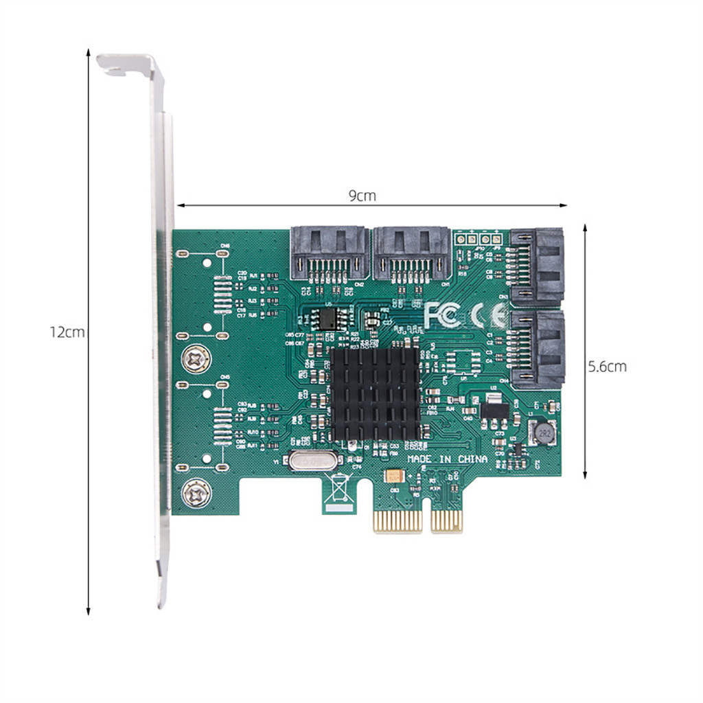 Jmt 5Gbps PCIE x1 đến 4 Cổng SATA 3.0 III Bộ điều khiển PCI-E sang SATA3.0 Card Hub Adapter Thẻ mở rộng Bộ chuyển đổi PCI Express