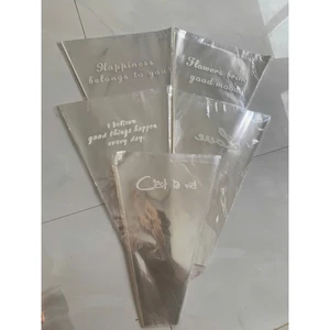 TÚI BÓNG KÍNH ĐỰNG BÓ HOA 1 BÔNG, 2 BÔNG , 3 BÔNG, 5 BÔNG GÓI HOA , GÓI QUÀ, IN CHỮ 1 XẤP 50 CÁI ANGIHOME