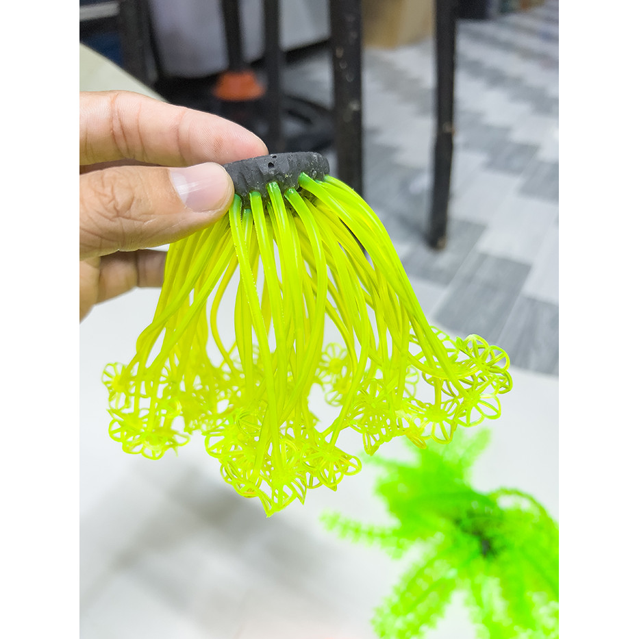 Rong Hải Quỳ Dạ Quang Trang Trí Bể Cá Cảnh, Thủy Sinh (Cao 10cm) (Mẫu Ngẫu Nhiên)
