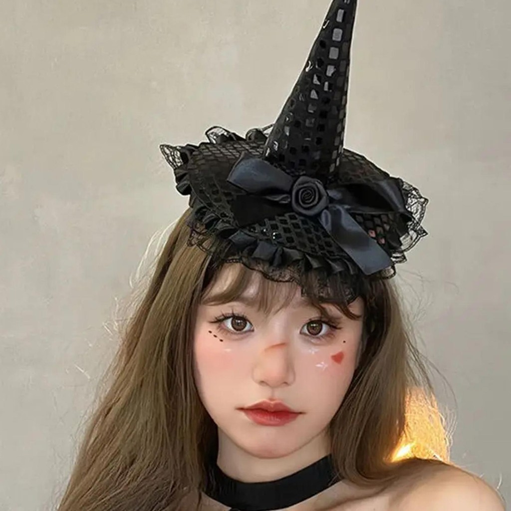 Halloween Phù Thủy Đầu Mũ Vòng Ban Nhạc Kim Sa Lấp Lánh Ren Halloween Băng Đô Thanh Lịch Mũ Tóc Vòng Trang Phục Mũ Cho Halloween Trang Phục Tiệc Giáng Sinh jiwvn