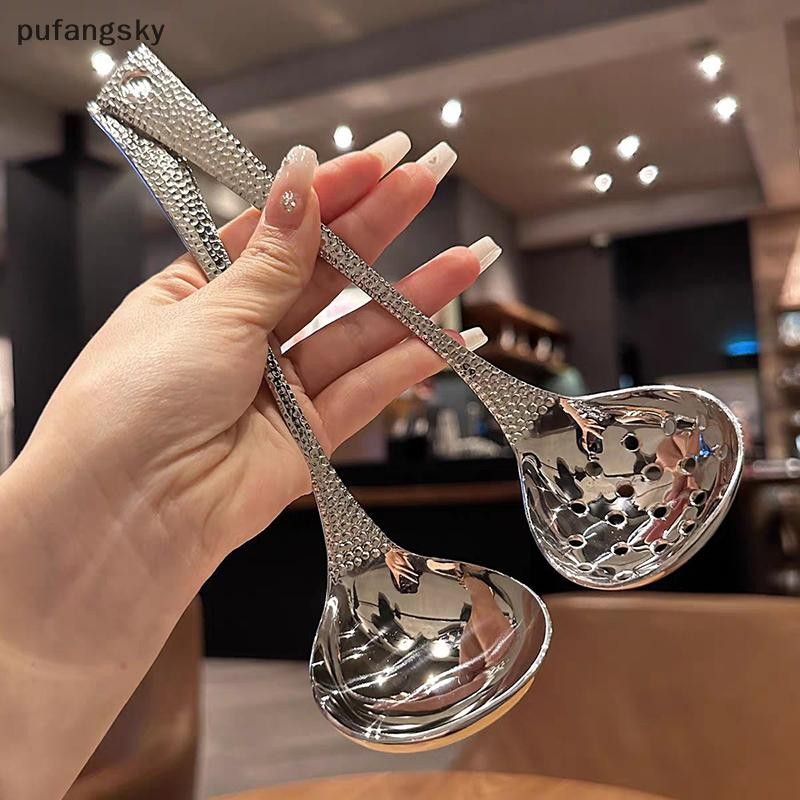 Pusky Thìa Canh Inox Làm Sâu Thìa Dung Tích Lớn Gương Bạc Đánh Bóng Flatware Súp Cơm Nhà Bếp Bộ Đồ Ăn VN